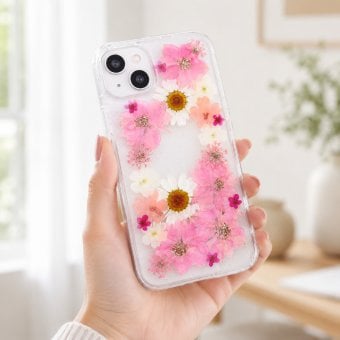 【ほぼ全機種対応スマホケース❁】押し花スマホケース NO.802（着日指定不可） 押し花＆レジン iPhone/Xperia/AQUOS/Galaxy他