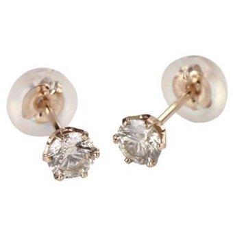 ダイヤモンドピアス K18 ピンクゴールド 一粒 0.1ct レディース スタッドピアス 18金 ダイヤ ピアス シンプル ジュエリー アクセサリー ギフト プレゼント 記念日 誕生日