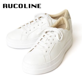 ルコライン スニーカー ルコライン 靴 RUCO LINE RUCO-002GO CALF PU LUX ホワイト 白 / かかと ゴールド 合皮 無地 ローカット ファスナー無し ルコライン レディース シューズ RUCO LINE ルコラインスニーカー フラットソール 新作 取扱店 京都 母の日