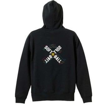 ソフトボール パーカー プルオーバー メンズ レディース ジュニア 練習着 裏パイル おもしろ 名入れ スウェット おしゃれ キッズ 大きいサイズ 文字入れ無料 「ネオンスタイルのクロスSOFTBALL」 アートワークスコウベ 【送料無料】