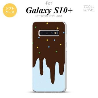 SC-04L SCV42 Galaxy S10+ スマホケース ソフトケース アイス 青 メンズ レディース nk-s10p-tp348