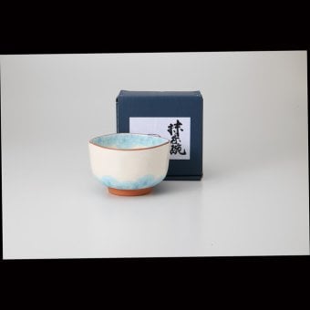 お花畑　ブルー　抹茶碗 陶器 美濃焼 やきものの里から、暮らしを贈ります。　ギフト 食器 セット テーブルウェア