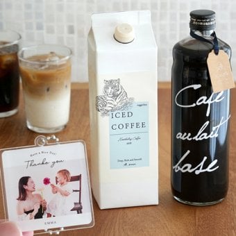 コーヒーギフト アイスコーヒー・カフェオレベース+オリジナルキーホルダーギフトセット | お中元 夏ギフト 誕生日 敬老の日 アイスコーヒー コーヒーギフト カフェオレ プレゼント ギフト 贈り物 母の日 父の日