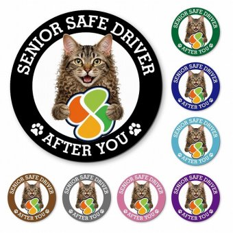 カーサイン 高齢者マーク SENIOR SAFE DRIVER ラパーマ マグネット 強力 直径13cm 肉球 日本製 車 ステッカー