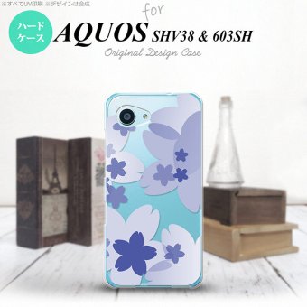 【603sh】【スマホケース/スマホカバー】【アクオス Xx3 ミニ】603sh スマホケース AQUOS Xx3 mini 603sh カバー アクオス Xx3 ミニ 花柄・サクラ 青 nk-603sh-054【メール便送料無料】