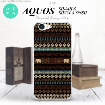 【SHV34】【スマホケース/スマホカバー】【アクオス セリエ】SHV34 スマホケース AQUOS SERIE SHV34 カバー アクオス セリエ エスニックゾウ 黒 nk-shv34-1571【メール便送料無料】