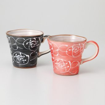 マグカップ一珍バラペアー 陶器 美濃焼 やきものの里から、暮らしを贈ります。　ギフト 食器 セット テーブルウェア