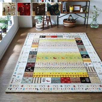 ラグ カーペット トルコ製 ウィルトン織り 長方形 ギャッペ調 約200×250ｃｍ