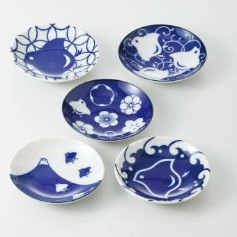 千鳥づくし 豆皿揃 磁器 美濃焼 やきものの里から、暮らしを贈ります。　ギフト 食器 セット テーブルウェア