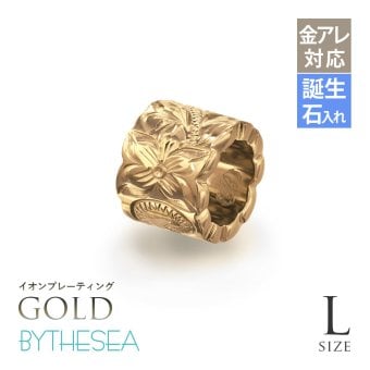 金属アレルギー対応 ペンダントトップ ハワイアンジュエリー 純チタン ゴールドカラー ペンダントトップ 誕生石 カットアウトチューブ Lサイズ チェーン別売り イオンプレーティング メンズ レディース プレゼント ハロウィン 【品番：TIP402L-Y】