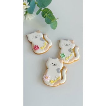 猫ちゃんメッセージクッキー お誕生日 記念日 結婚祝い 出産祝い 退職・送別 卒業・入学祝い 発表会 推し活 お礼・Thank youギフト ウェディング 周年祝い 開店・開業祝い