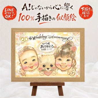 似顔絵 プレゼント 結婚記念日 手描き ギフト 贈り物 名入れ 真珠婚 記念日 結婚30周年 結婚記念日 ご夫婦 夫婦 両親 お父さん 家族 名入れ 修正無料 下書き確認 かわいい 親孝行 一生もの 宝物 30周年 記念 感謝 思い出 大人数 闘病中の方への励まし ハロウィン 贈答品 節目 結婚祝い オリジナル 引っ越し イラスト カラフル 米寿祝い 応援 百寿祝い