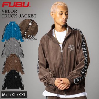  FUBU フブ ベロア トラックジャケット メンズ フルジップ ダブルジップ ブルゾン スポーティ ライトアウター ストリート ヒップホップ オーバーサイズ 秋冬 M L XL XXL 大きいサイズ レディース 黒 fam-62709 2026FW