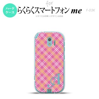 【F03K】【スマホケース/スマホカバー】F03K スマホケース らくらくスマートフォンme ケース イニシャル チェックA ピンク nk-f03k-433ini【メール便送料無料】