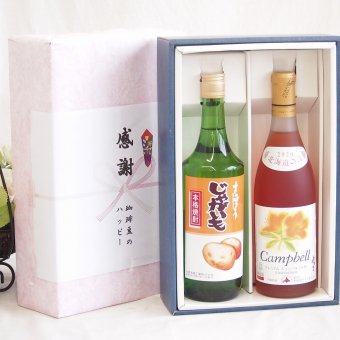実りの秋の贈り物北海道特産 感謝の贈り物ボックス2本セット(札幌酒精さっぽろ じゃがいもAic25度(北海道) プレミアムキャンベルロゼ甘口(北海道)) 720ml×2本