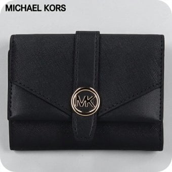 マイケルコース 二つ折り財布 二折財布 コンパクト レディース アウトレットブランド MICHAEL KORS グリニッチ 35S5GGRE6L-BK BLACK