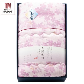和の色彩 三河木綿 ダブルガーゼ 羽毛タッチ中わた 肌布団 ピンク ギフト 肌掛け布団 国産 寝具 ガーゼ 肌掛け【沖縄県・離島 配送不可】