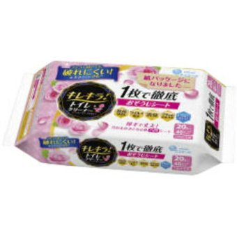 大王製紙 エリエール キレキラ トイレクリーナー 1枚で徹底おそうじシート つめかえ用 ハッピーローズ 20枚