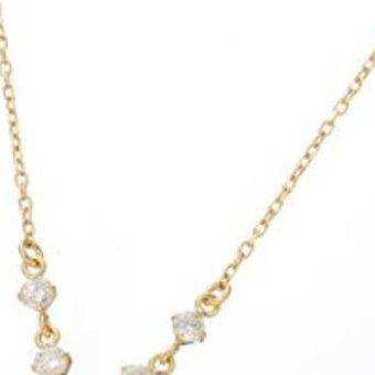 ネックレス レディース K18 18金 イエローゴールド ダイヤモンド 0.2ct ペンダント Amelie Monchouchou アメリ モンシュシュ 5石 華奢 シンプル 大人可愛い ジュエリー ギフト アクセサリー