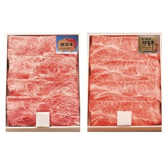 松阪牛&伊賀牛すき焼き食べ比べセット (KTS40-MA/KRS40-IG) [お中元][お歳暮] ※送料無料(北海道・沖縄・離島への配送不可)