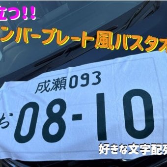 ナンバープレート風バスタオル 名入れバスタオル スポーツタオル 大判 10色展開 ハイブリッドタオル 名入れ タオル お揃い 複数買い まとめ買い ふんわり厚手　車　プレート