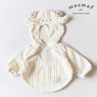 mocmof（モクモフ） なりきり干支ケープ 2027 未 | 出産祝い プレゼント 赤ちゃん ベビーケープ ベビーポンチョ キッズケープ ケープ 干支 2027 ベビー ひつじ ケープ 羊 未年 ベビー服 ベビー防寒 フリース もこもこ お正月 年賀状 撮影 撮影 衣装 なりきりベビー