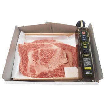 松阪牛ロースステーキ&にんにくソースセット (RSTNS60-210MA) [お中元][お歳暮] ※送料無料(北海道・沖縄・離島への配送不可)