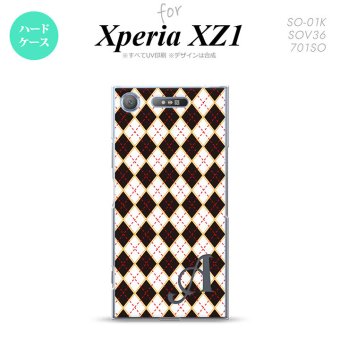 【SO01K】【スマホケース/スマホカバー】【エクスペリア XZ1】SO01K スマホケース Xperia XZ1 ケース エクスペリア XZ1 イニシャル アーガイル 黒×赤 nk-so01k-1401ini【メール便送料無料】