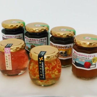 今月のセレクトジャム6本セット(ぶどう/キウイ/りんご/ゆず/桃の花びら/金木犀の花びら)　秋の味覚　旬　ギフトセット　プレゼント　お菓子作り　お祝い