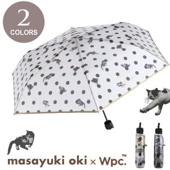 沖昌之×Wpc. 肉球 プラスチックアンブレにゃん ドット ミニ 折りたたみ傘 ビニール傘 PT-OM-006-002  ねこ アンブレにゃん 折りたたみ 透明 雨傘 傘