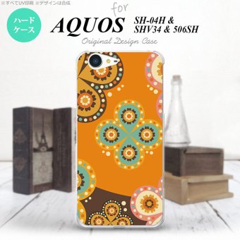 【506SH】【スマホケース/スマホカバー】【アクオス Xx3】506SH スマホケース AQUOS Xx3 506SH カバー アクオス Xx3 エスニック花柄 オレンジ×茶 nk-506sh-1584【メール便送料無料】