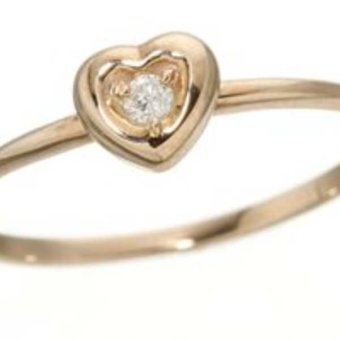 K10 ピンクゴールド ハート ダイヤモンド リング 指輪 レディース ジュエリー アクセサリー 17号 プレゼント ギフト 記念日 誕生日