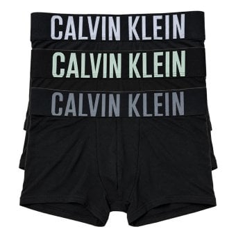 カルバンクライン Calvin Klein(CK) ボクサーパンツ トランク インテンスパワー 3枚組 セット 前閉じ コットン ロゴ 下着 NB3608A ZDO メンズ ブラック+ホワイト+グレー
