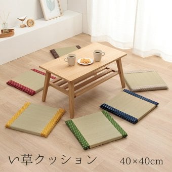クッション い草 おしゃれ 和室 洋室 ウレタン 調湿効果 抗菌防臭 四角 40×40cm