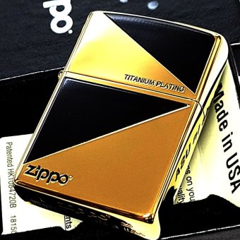 ZIPPO ライター チタン加工 ブラック&ゴールド おしゃれ 金チタンコーティング 彫刻 黒金 かっこいい 高級 メンズ ギフト プレゼント