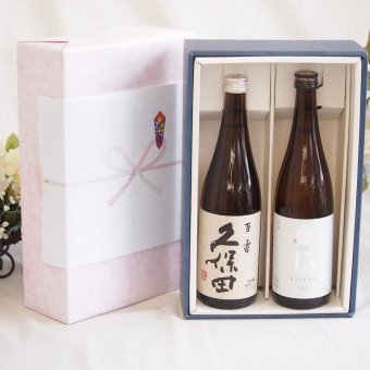 感謝贈り物ボックス 大切な方へ日本酒 2本セット(瑞鷹株式会社 華ばしり 初しぼり新酒(新潟県) 久保田百寿 特別本醸造(新潟県)) 720ml×2本