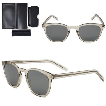サンローラン サングラス SAINT LAURENT SL 28 SLIM-006 SL28-SLIM-006 ベージュ シルバー サングラス グローバルフィット メンズ レディース ユニセックス