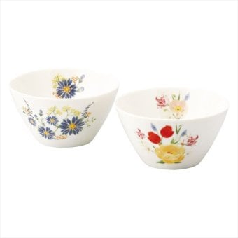 日比谷花壇 FLORIOGRAPHY（花言葉） ペアボウルセット（チューリップ･孔雀草） HBK20-79  内祝 内祝い お祝 御祝 記念品 出産内祝い プレゼント 快気祝い 粗供養 引出物