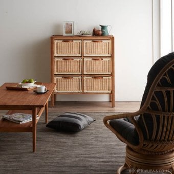チェスト アジアン家具 収納 キャビネット シェルフ ラタン バスケット 天然素材 チーク無垢木製 アジアン シャツ収納 北欧 ジャパンディ 韓国インテリア モダンモダン ナチュラル カントリー