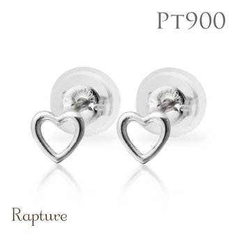 プラチナ ピアス ハート PT900 地金入りシリコンキャッチ 白金 スタッドピアス セカンドピアス シンプル 華奢 上品 エラ Ella 彼女 妻 女性 レディース 誕生日 プレゼント ハロウィン 【品番：RME-320045-000】