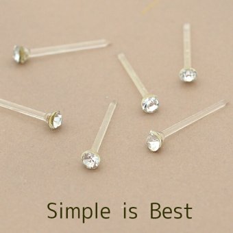 シンプルな一粒ラインストーン樹脂ピアス【金属アレルギー対応】【全品1個ずつバラ売り】 （ピアス お試し バラ売り シリコン クリア ミニ プチ） プレゼント