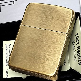 ZIPPO ライター 1941復刻 レプリカ ジッポ アンティークブラス 古美仕上げ ゴールド シンプル スタンダード 丸角 かっこいい おしゃれ ギフト メンズ