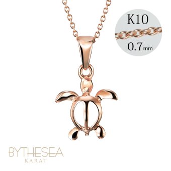 ゴールド ネックレス ハワイアンジュエリー ネックレス ホヌ ピンクゴールド ネックレス 幸せを運ぶ ホヌ Sサイズ 14K K14ピンクゴールド K10 10Kあずきチェーン太0.7mm ギフトラッピング可能 彼女 妻 女性 レディース プレゼント ハロウィン 【品番：CG-GP116R】