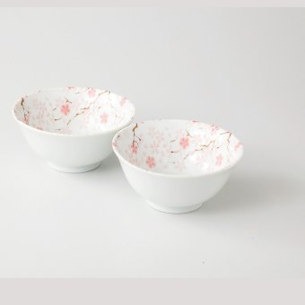 神宮桜 ペア多用碗 磁器 美濃焼 やきものの里から、暮らしを贈ります。　ギフト 食器 セット テーブルウェア