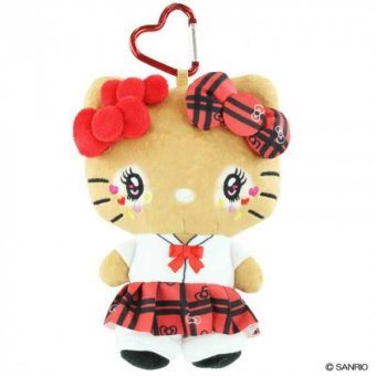 ハローキティ マスコット ポーチ 平成レトロ コギャル シリーズ サンリオ ぬいぐるみ風 ポーチ 小物入れ 制服柄 ハート型カラビナ付き キャラクター グッズ KT-SH サンリオ正規ライセンス品