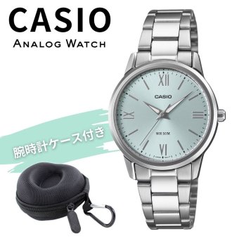 カシオ 腕時計 レディース アイスブルー 水色 シルバー アナログ ローマ数字 海外モデル 逆輸入 小さめ 薄型 軽量 メタル 50m防水 シンプル 仕事 学生 誕生日 プレゼント ギフト CASIO 収納ケース付き 成人 卒業 入学