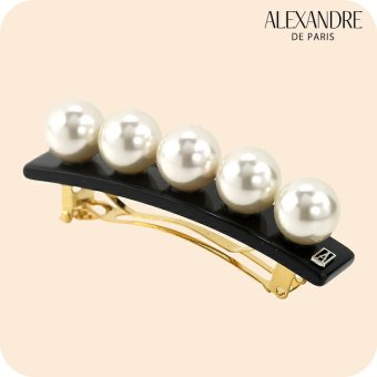 アレクサンドル ドゥ パリ バレッタ レディース ブランド ALEXANDRE DE PARIS ペルル 人工真珠 AA6-16919-05-N2 ブラック ヘアアクセサリー