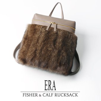 ERA フィッシャー ＆ カーフ スクエア リュック ファーバッグ レディース 秋 冬 天ファスナー トープ 大人 ファー バッグ 母 女性 ギフト プレゼント 7F (01000540r)