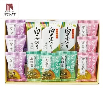 タニタ食堂 監修 減塩みそ汁 白子のり 詰合せ ギフトセット 計12点入 フリーズドライ 即席みそ汁 海苔セット【北海道・沖縄県・離島 配送不可】