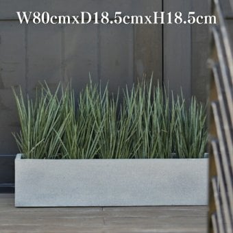 植木鉢 おしゃれ 大型 幅80cm 高さ18.5cm 鉢カバー KONTON コントン リオ スリムロー 長方形 横長 四角 ファイバーセメント セメント 屋外 室内 高級 北欧 モダン ナチュラル 観葉植物用 サボテン 多肉植物 特大 玄関 プランター グレー